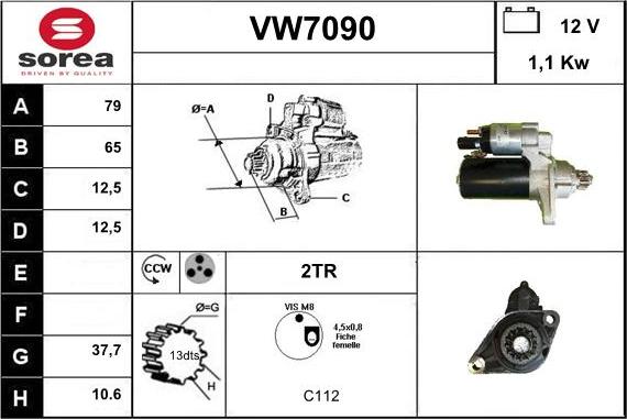 Sera VW7090 - Стартер autozip.com.ua