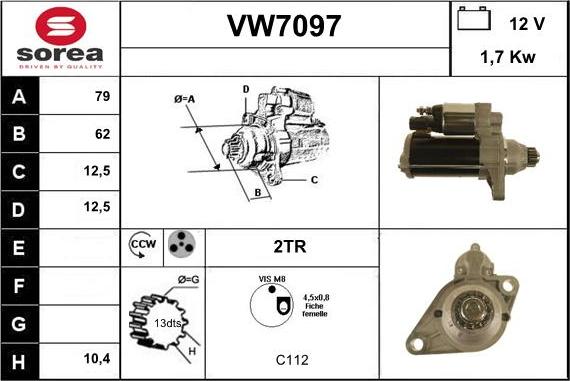 Sera VW7097 - Стартер autozip.com.ua