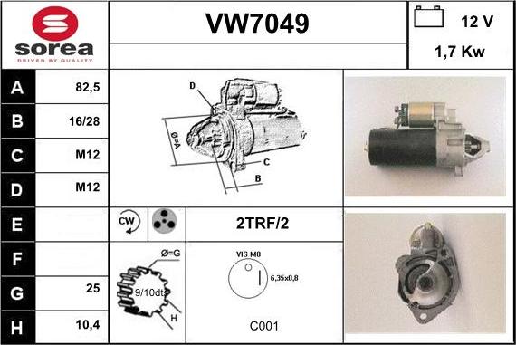 Sera VW7049 - Стартер autozip.com.ua