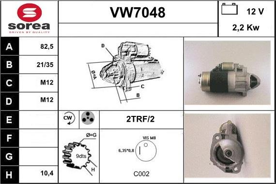 Sera VW7048 - Стартер autozip.com.ua