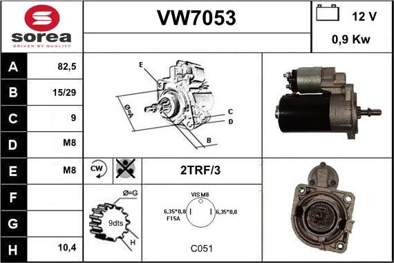 Sera VW7053 - Стартер autozip.com.ua