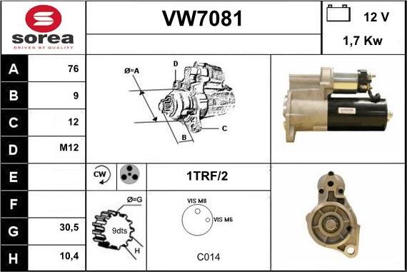 Sera VW7081 - Стартер autozip.com.ua