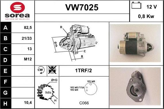 Sera VW7025 - Стартер autozip.com.ua