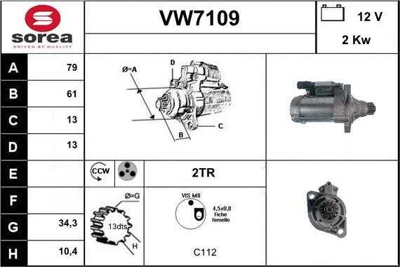 Sera VW7109 - Стартер autozip.com.ua