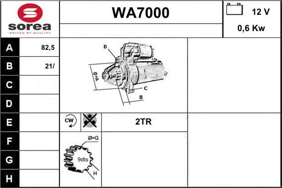 Sera WA7000 - Стартер autozip.com.ua