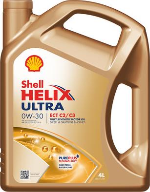 Shell 550046306 - Олива двигуна 4L Shell Helix Ultra ECT C2-C3 0W30 ACEA C2-C3 VW 504.00-507.00 MB 229.52-229.51-229.31 FIAT 9.55535-GS1 Porsche C autozip.com.ua