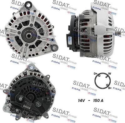Sidat A12BH1067 - Генератор autozip.com.ua