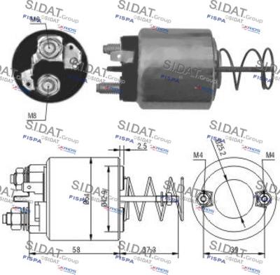 Sidat BF010002A2 - Тягове реле, стартер autozip.com.ua
