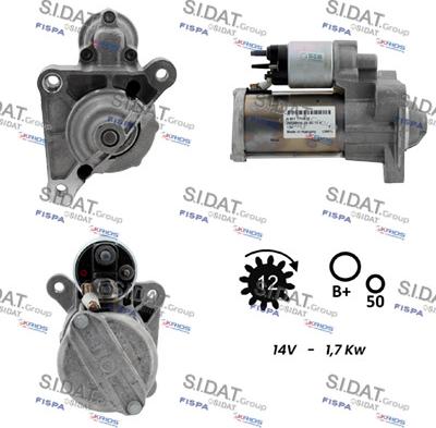 Sidat S12BH0936 - Стартер autozip.com.ua