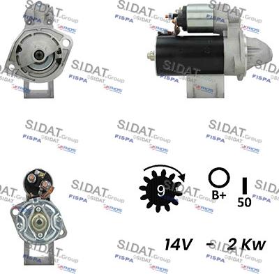 Sidat S12BH0496A2 - Стартер autozip.com.ua