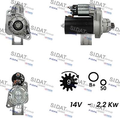 Sidat S12BH0444A2 - Стартер autozip.com.ua