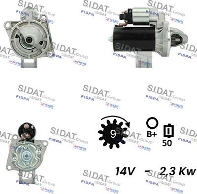 Sidat S12BH0443A2 - Стартер autozip.com.ua