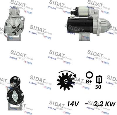 Sidat S12BH0483A2 - Стартер autozip.com.ua