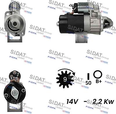 Sidat S12BH0424A2 - Стартер autozip.com.ua