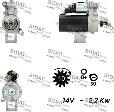 Sidat S12BH0425A2 - Стартер autozip.com.ua