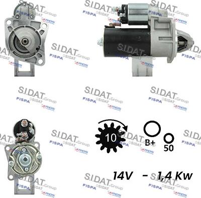 Sidat S12BH0479A2 - Стартер autozip.com.ua