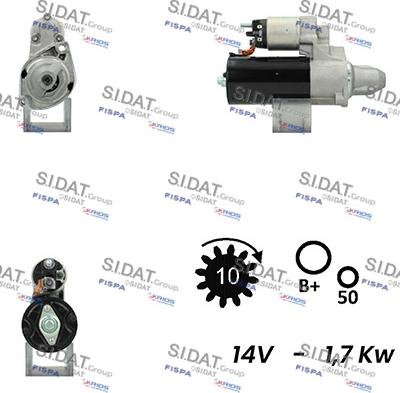 Sidat S12BH0470A2 - Стартер autozip.com.ua