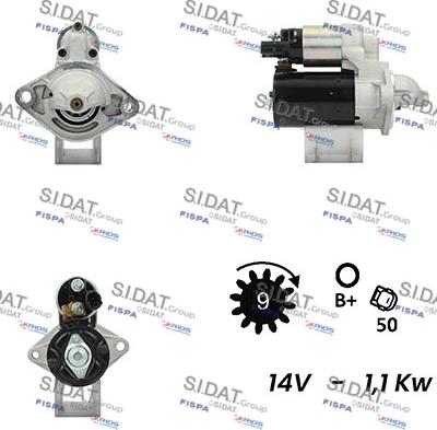 Sidat S12BH0585A2 - Стартер autozip.com.ua