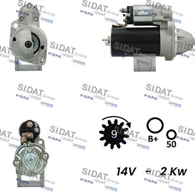 Sidat S12BH0532A2 - Стартер autozip.com.ua