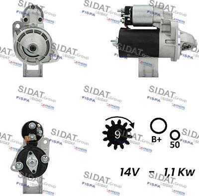 Sidat S12BH0529A2 - Стартер autozip.com.ua