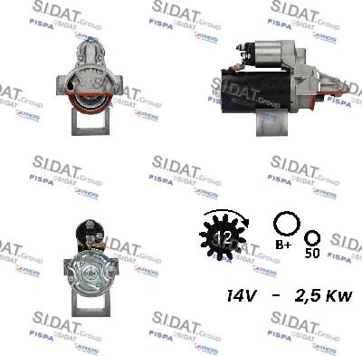 Sidat S12BH0698 - Стартер autozip.com.ua