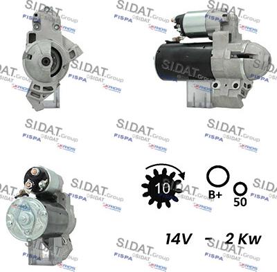 Sidat S12BH0608A2 - Стартер autozip.com.ua