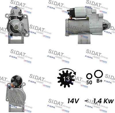 Sidat S12BH0610A2 - Стартер autozip.com.ua