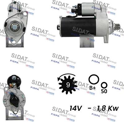 Sidat S12BH0628A2 - Стартер autozip.com.ua