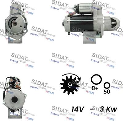 Sidat S12BH0677A2 - Стартер autozip.com.ua