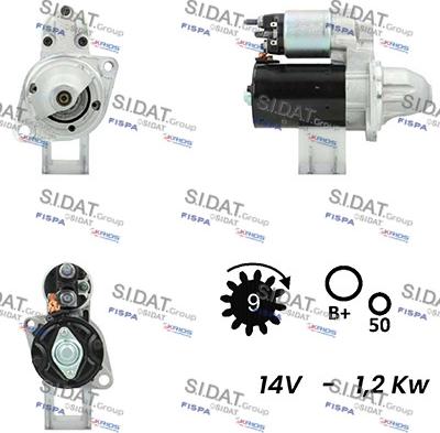 Sidat S12BH0091 - Стартер autozip.com.ua