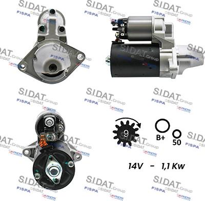 Sidat S12BH0033A2 - Стартер autozip.com.ua