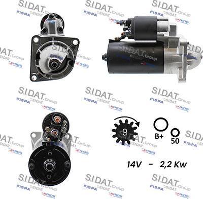 Sidat S12BH0020A2 - Стартер autozip.com.ua