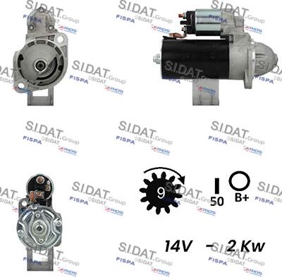 Sidat S12BH0156A2 - Стартер autozip.com.ua