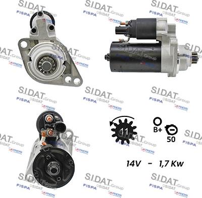 Sidat S12BH0117A2 - Стартер autozip.com.ua