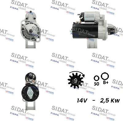 Sidat S12BH0186 - Стартер autozip.com.ua