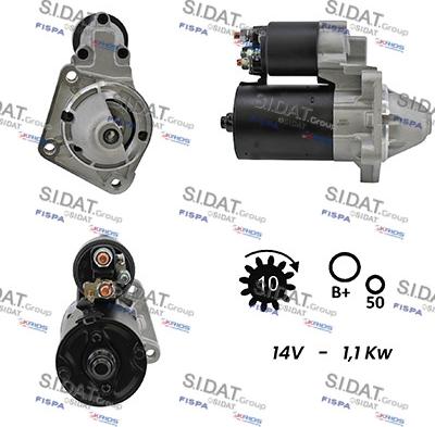 Sidat S12BH0368A2 - Стартер autozip.com.ua