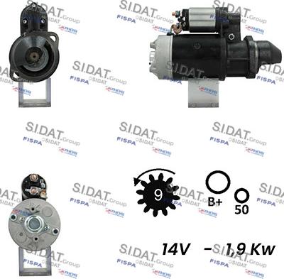 Sidat S12BH0302A2 - Стартер autozip.com.ua