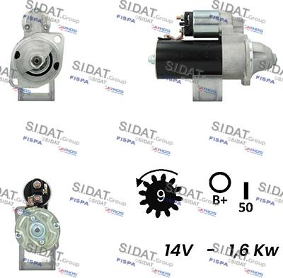 Sidat S12BH0384A2 - Стартер autozip.com.ua