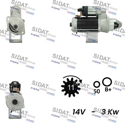 Sidat S12BH0290A2 - Стартер autozip.com.ua