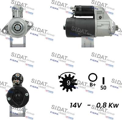 Sidat S12BH0242A2 - Стартер autozip.com.ua