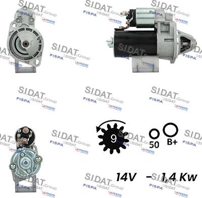 Sidat S12BH0259A2 - Стартер autozip.com.ua