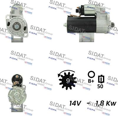 Sidat S12BH0255A2 - Стартер autozip.com.ua