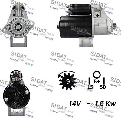 Sidat S12BH0258A2 - Стартер autozip.com.ua