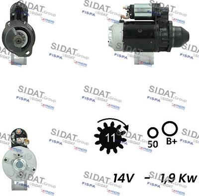 Sidat S12BH0264A2 - Стартер autozip.com.ua