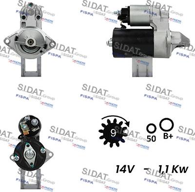 Sidat S12BH0203A2 - Стартер autozip.com.ua