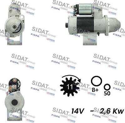 Sidat S12BH0288A2 - Стартер autozip.com.ua