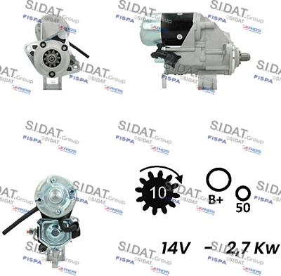 Sidat S12DE0371A2 - Стартер autozip.com.ua