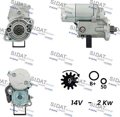 Sidat S12DE0296A2 - Стартер autozip.com.ua