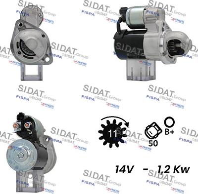 Sidat S12DR0558A2 - Стартер autozip.com.ua