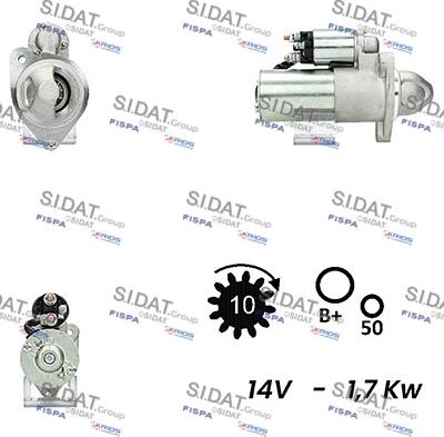 Sidat S12DR0309A2 - Стартер autozip.com.ua